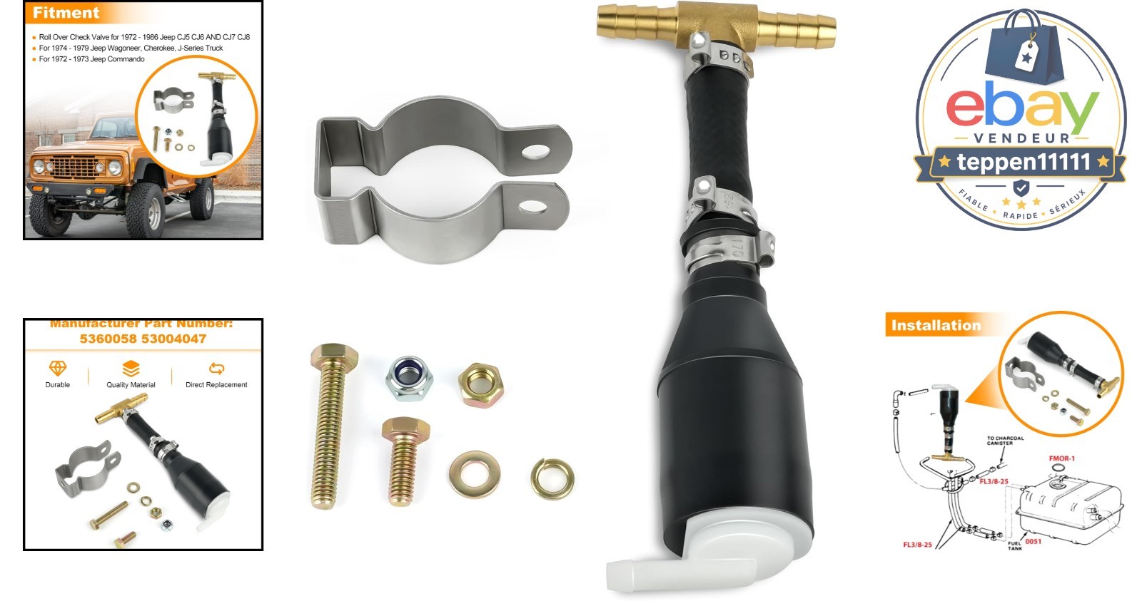 Check Valve Assembly For Jeep CJ5 CJ6 CJ7 CJ8 1972-86 Metal