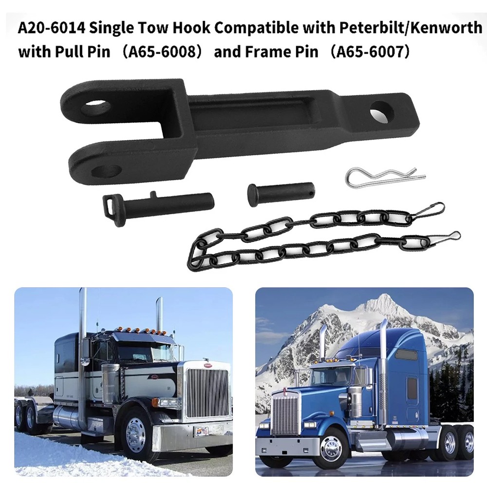 2 Sets of A20-6014 Tow Hook For Kenworth Peterbilt With Pull Pins and Frame Pins