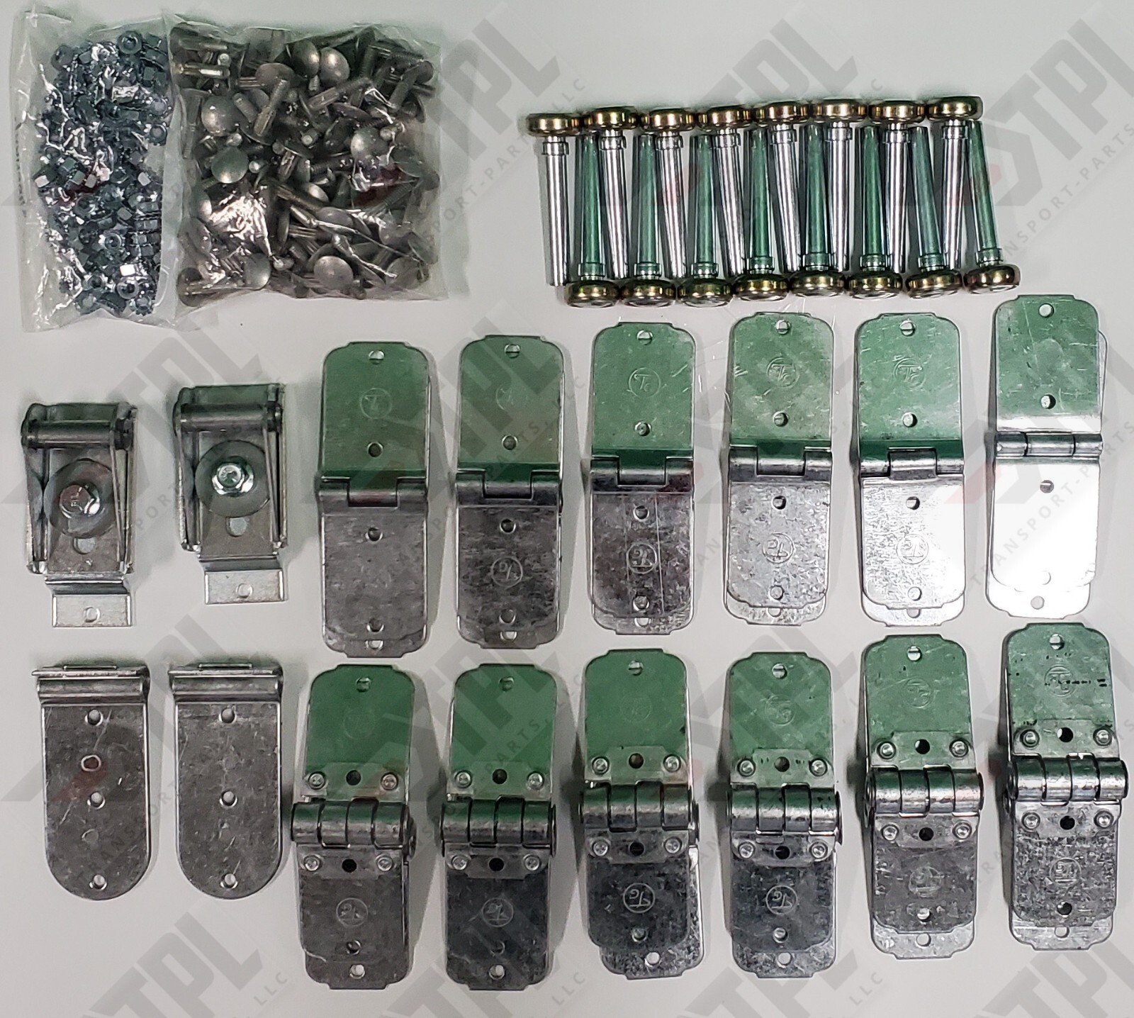 **OEM** 44 Piece TODCO Style Trailer Roll Up Door Hinges 1″ Rollers Kit/Hardware