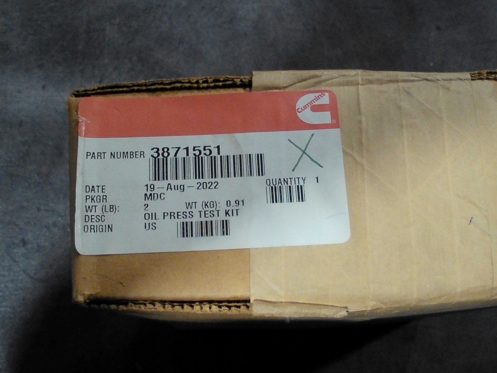 3871551 Cummins OEM Oil Pressure Test Kit Shipping Included