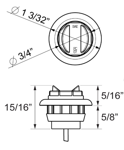 Qty 9** Optronics MCL11AKB Amber Marker/Clearance Light 3/4”