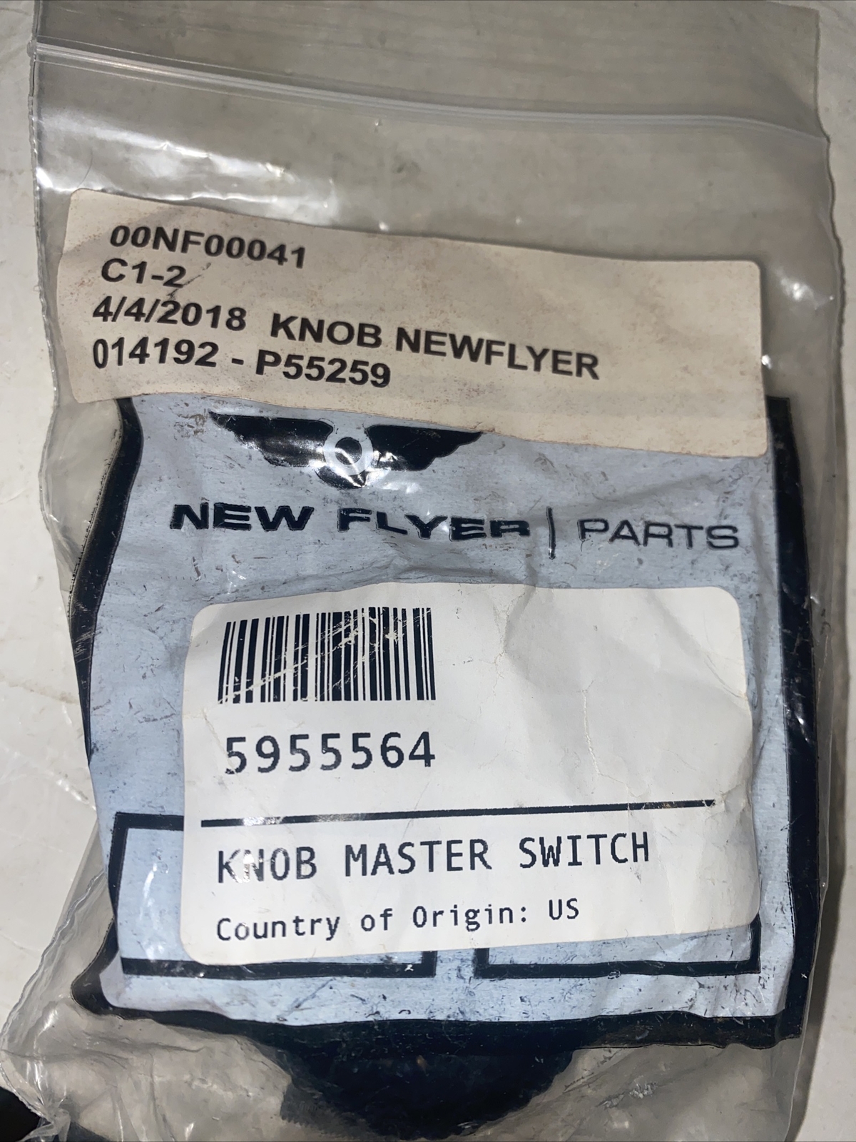 New Flyer Knob Master Switch 5955564
