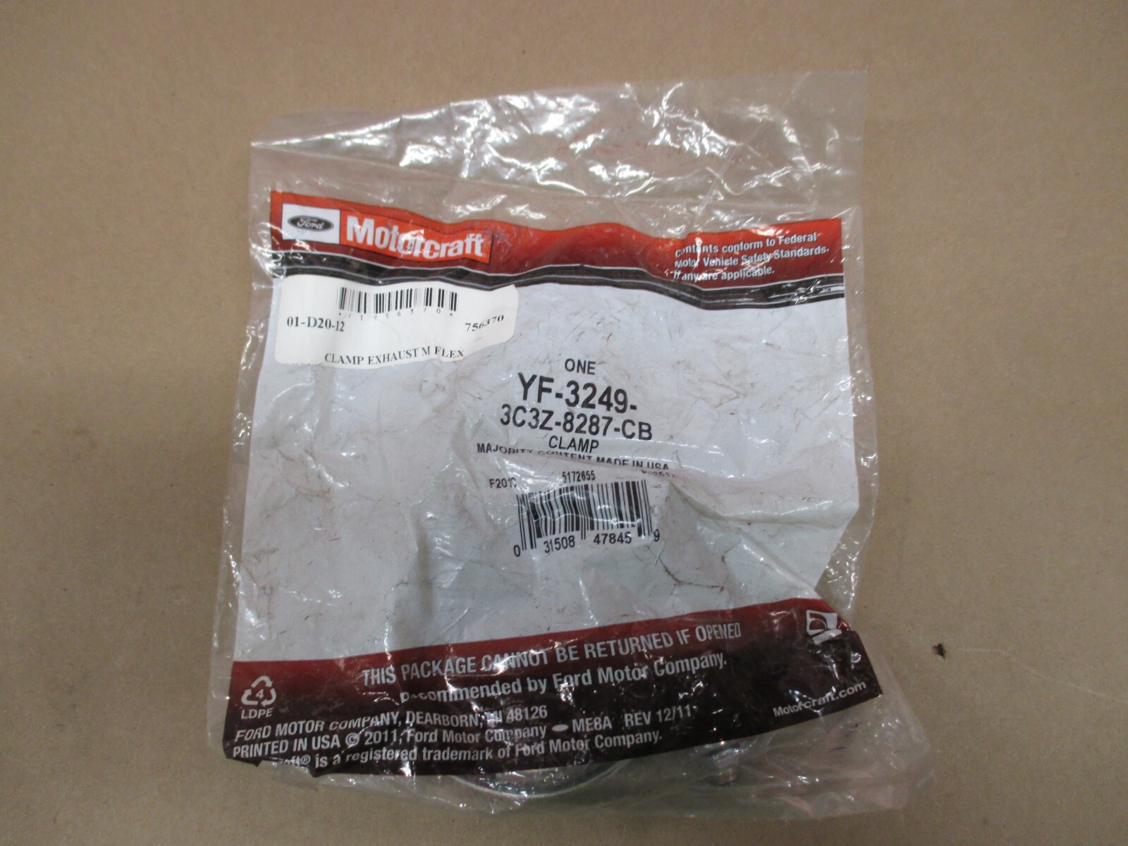 FORD MOTORCRAFT YF-3249-3C3Z-8287-CB CLAMP NEW