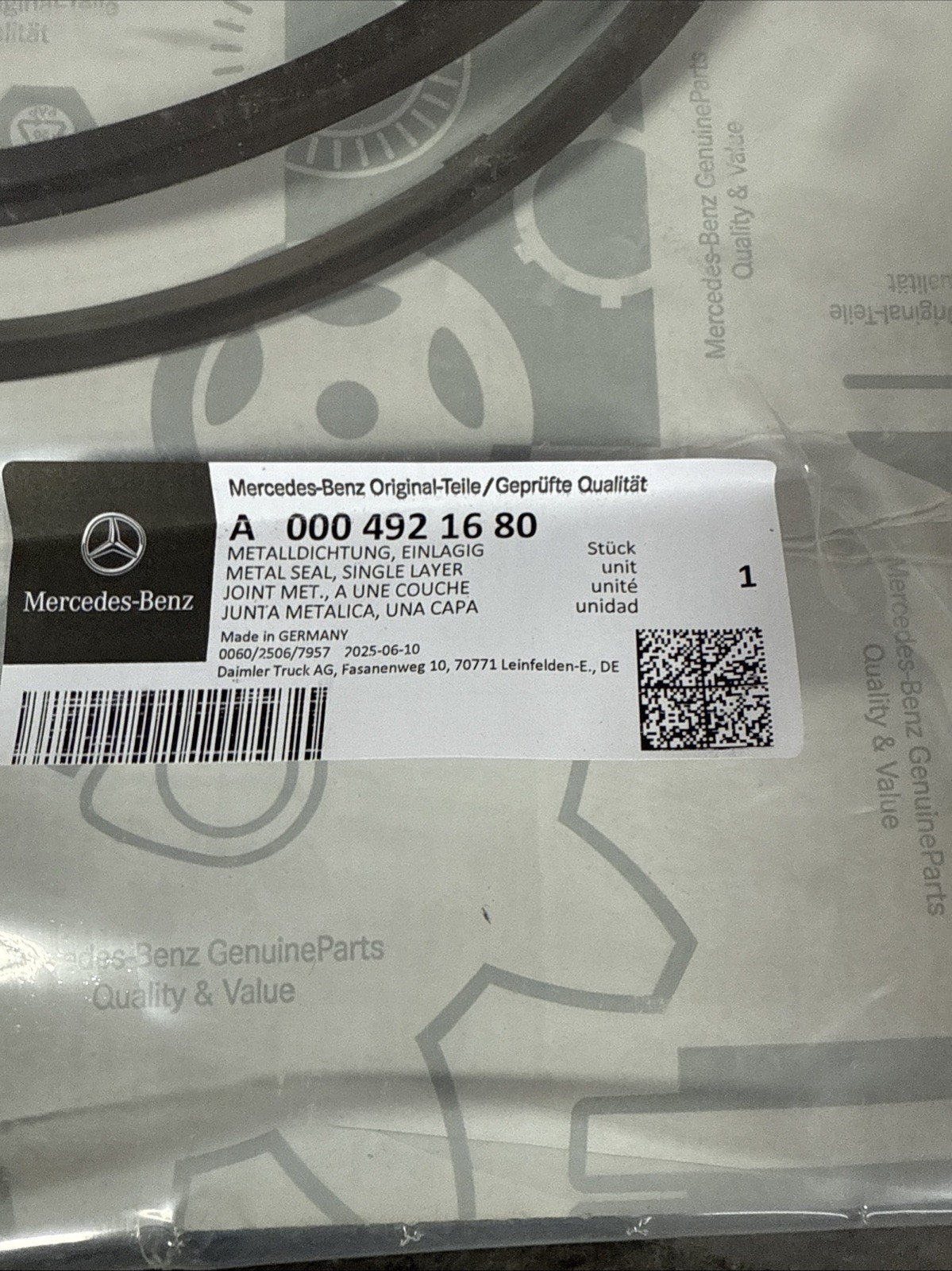 NEW! DETROIT DIESEL 2 Count GASKET | 12-1/2″ O.D. | OEM A0004921680