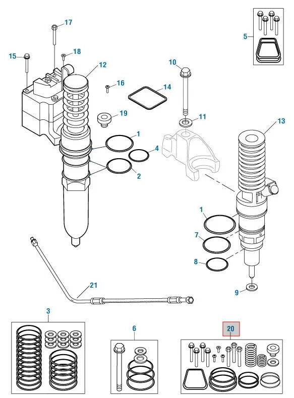 Detroit Diesel Series 60 Series Injector O-Ring & Hardware Kit 692071
