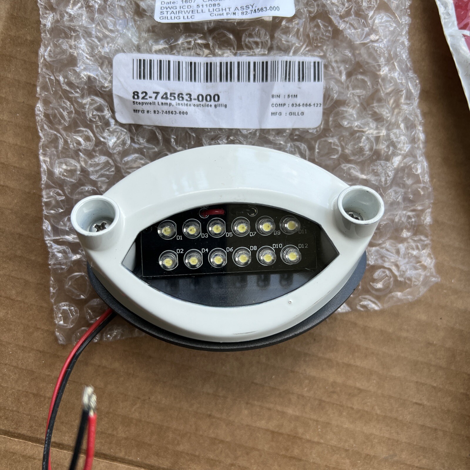 Luminator 511085-003 Stepwell Lamp, Inside/Outside Gillig Buses P# 82-74563-000