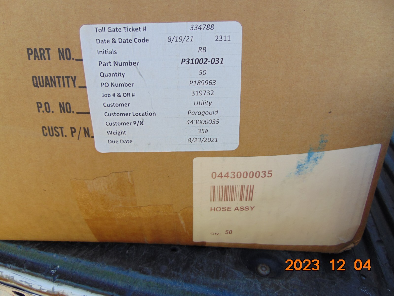 2 LOT Tramec Sloan Air Brake Hose 3/8″ Fixed x 3/8″ Fixed x 31″ P31002-031 31″