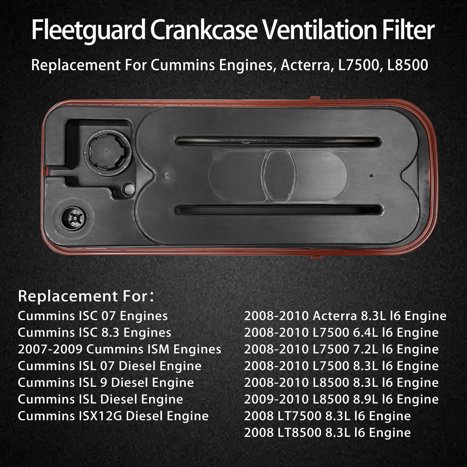 CV50628 Fleetguard Crankcase Ventilation Filter for Cummins Engines 08-10 L7500