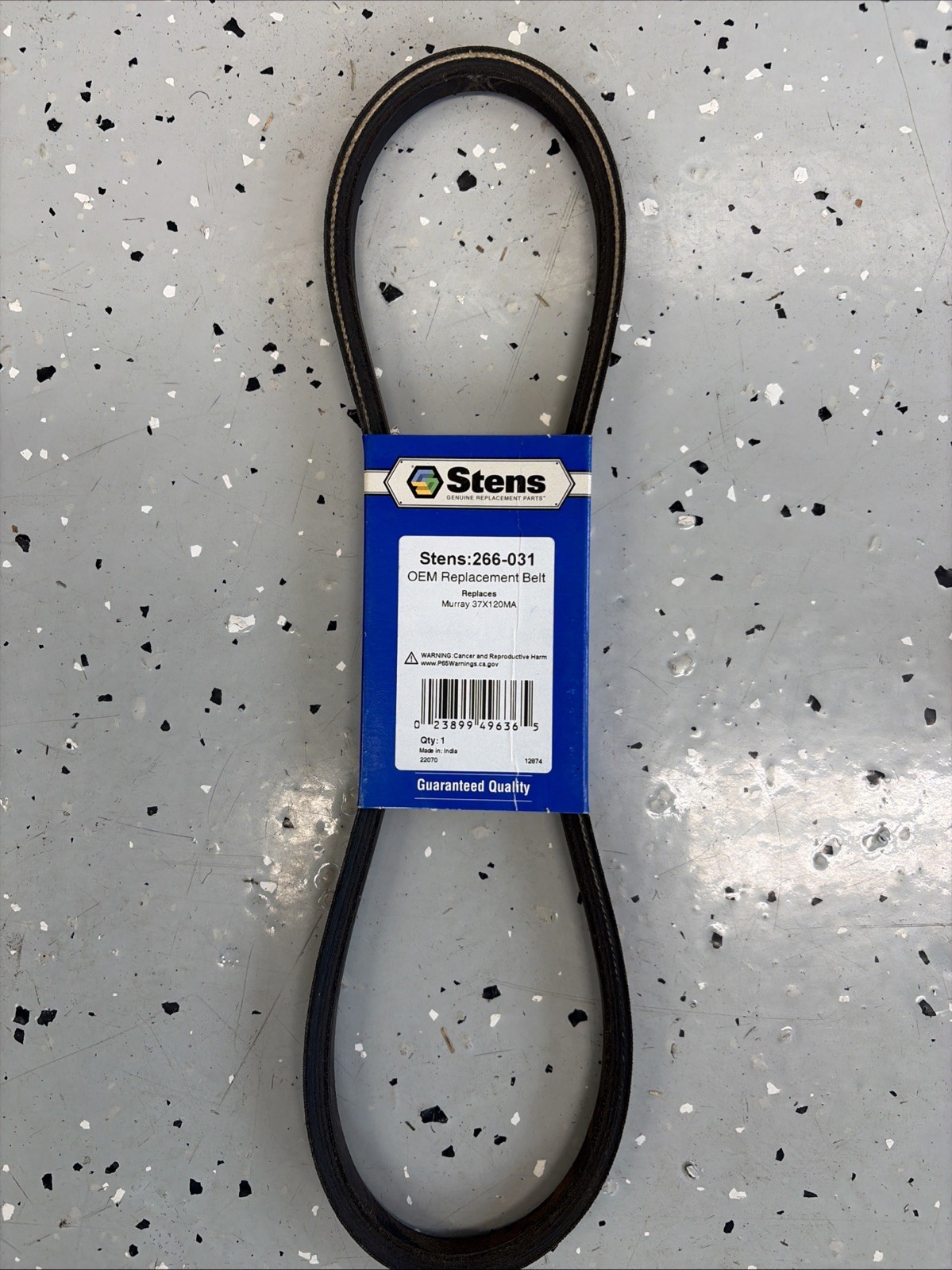 Stens 266-031 Drive Belt 37X120MA Craftsman Murray Snowblower 1/2 x 35-1/4 NOS