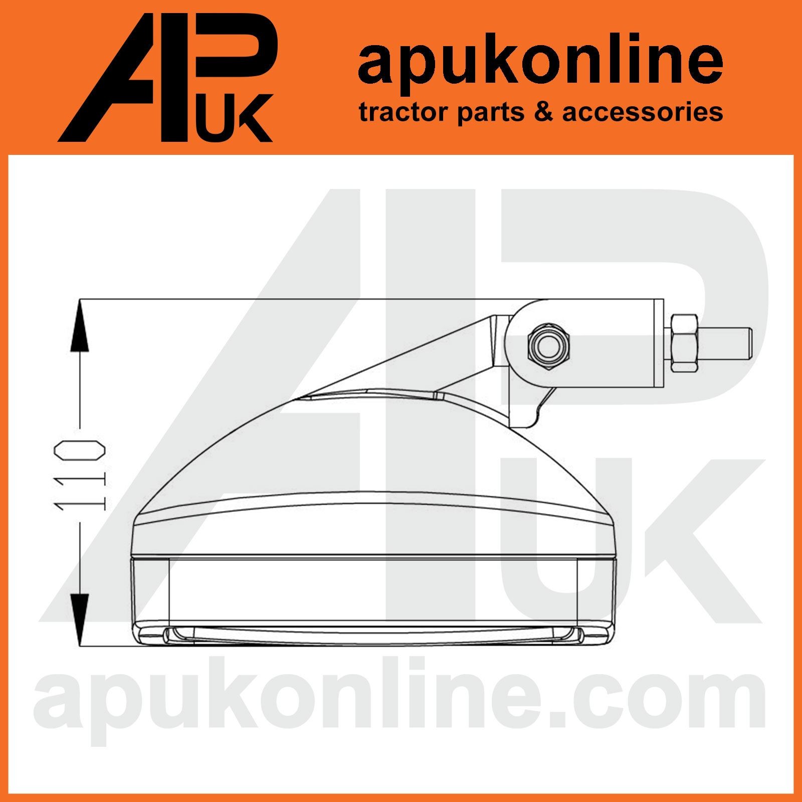 2X Rectangle Halogen Work Lights Side Mounting Flood Beam Digger 4×4 Offroad