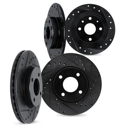 Dynamic Friction Company 8004-67005 Brake Rotors Drilled & Slotted Black
