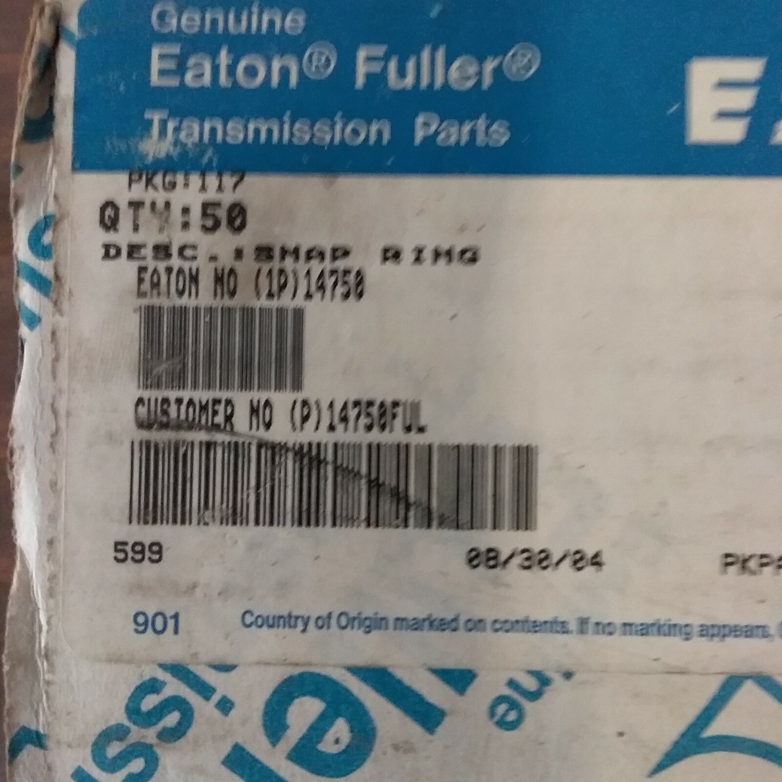Eaton Fuller transmission snap ring # 14750