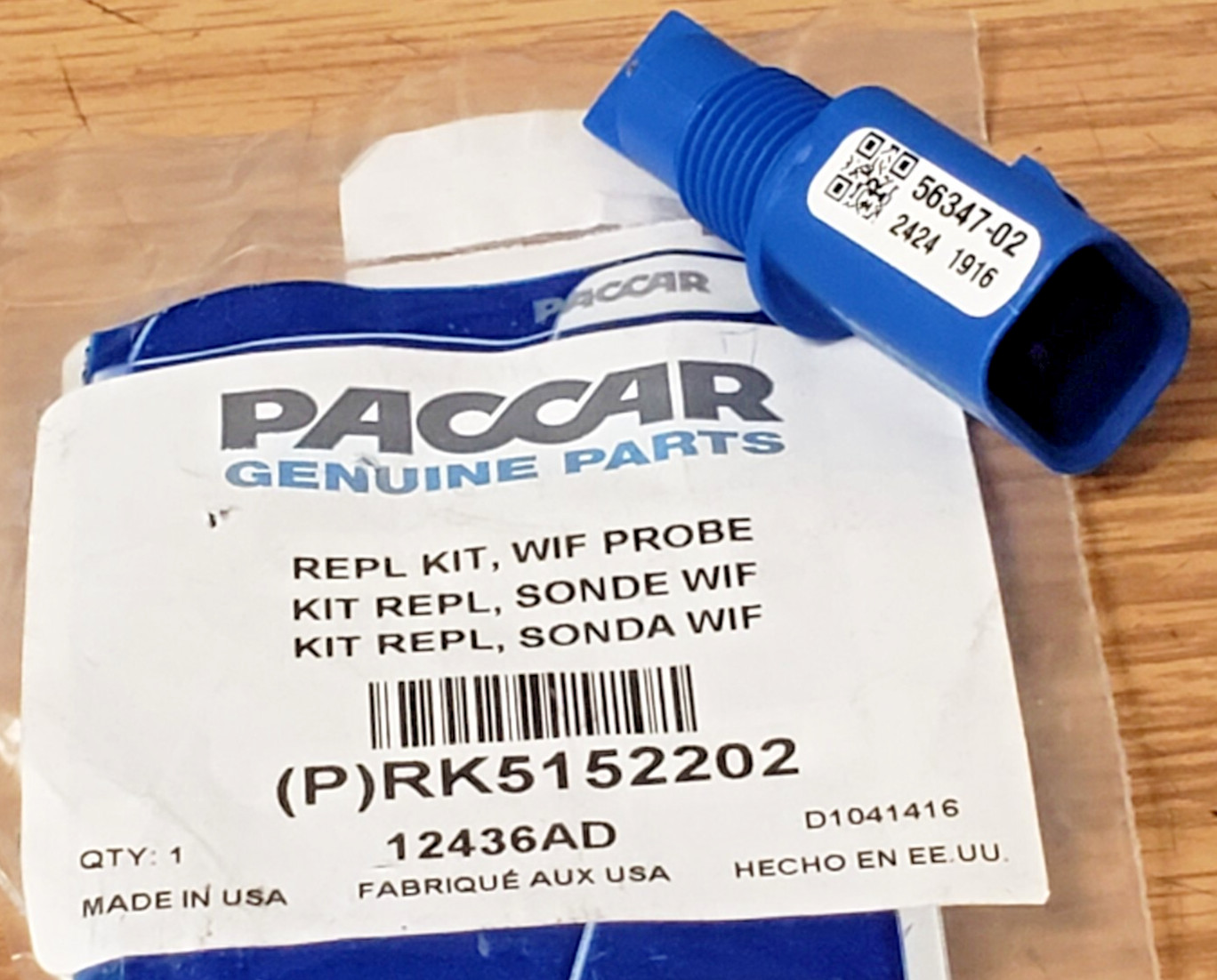 ~NEW GENUINE PACCAR OEM WIF WATER IN FUEL SENSOR PROBE REPLACEMENT KIT~RK5152202