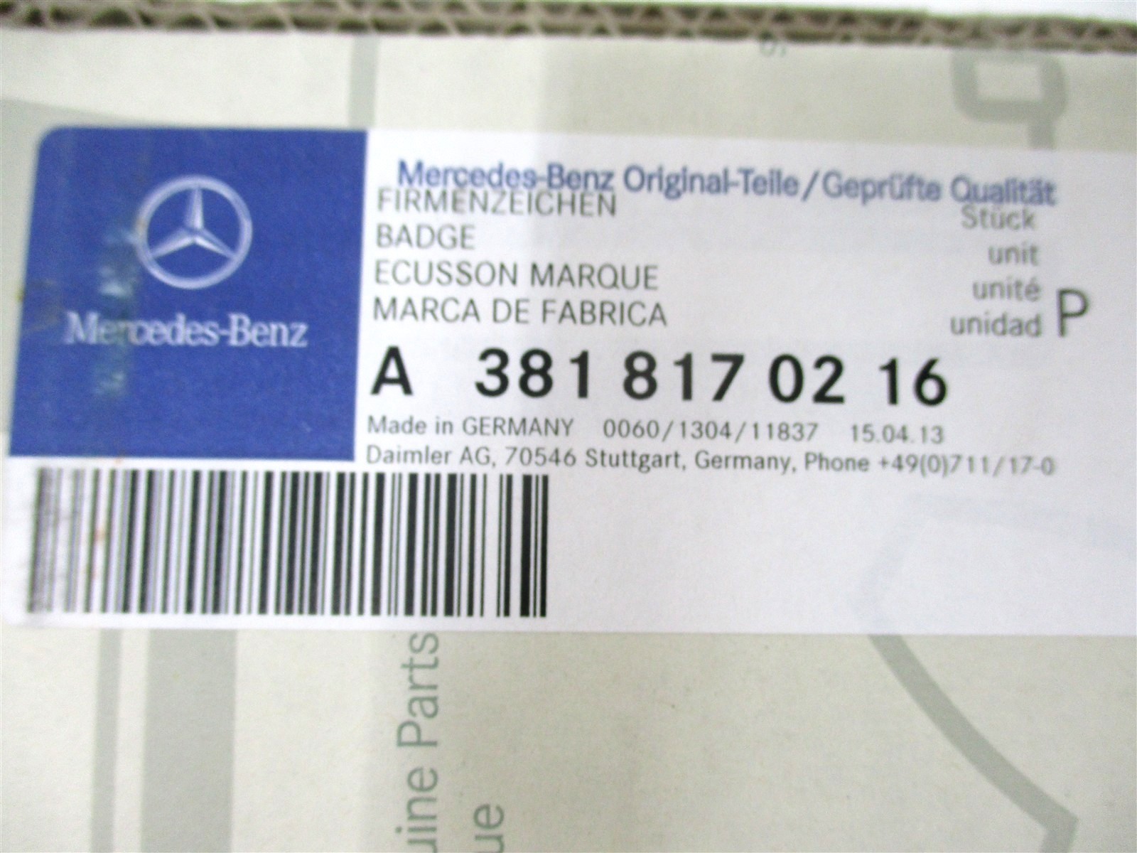 A3818170216 NEW LARGE STAR EMBLEM FOR MERCEDES 12″ STUD MOUNT ORNAMENT BADGE