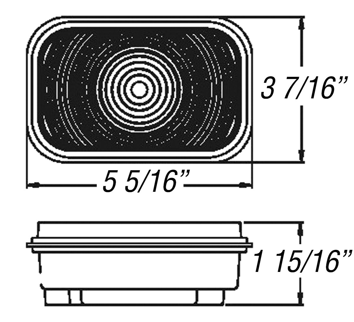 ST34RB Optronics RED RECTANGULAR STOP/TURN/TAIL LIGHT WITH GROMMET, PIGTAIL