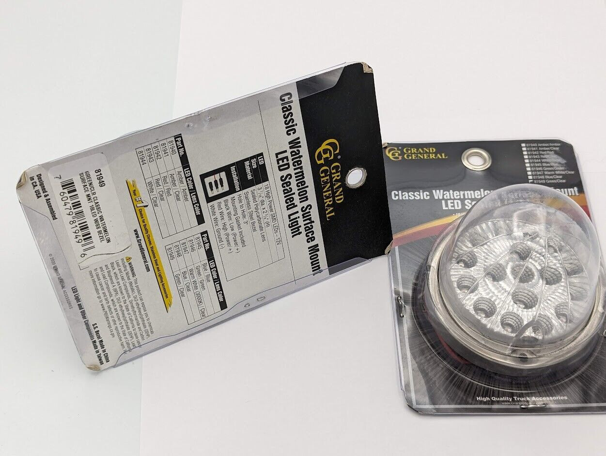 TWO PACK Grand General 81949 Classic Watermelon Surface Mount Turn/Marker Light