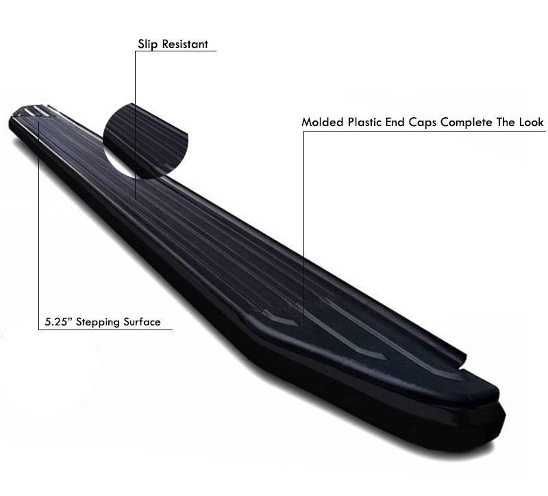 Black Horse Off Road Peerless Running Boards Black Aluminum Pr Hop109bk