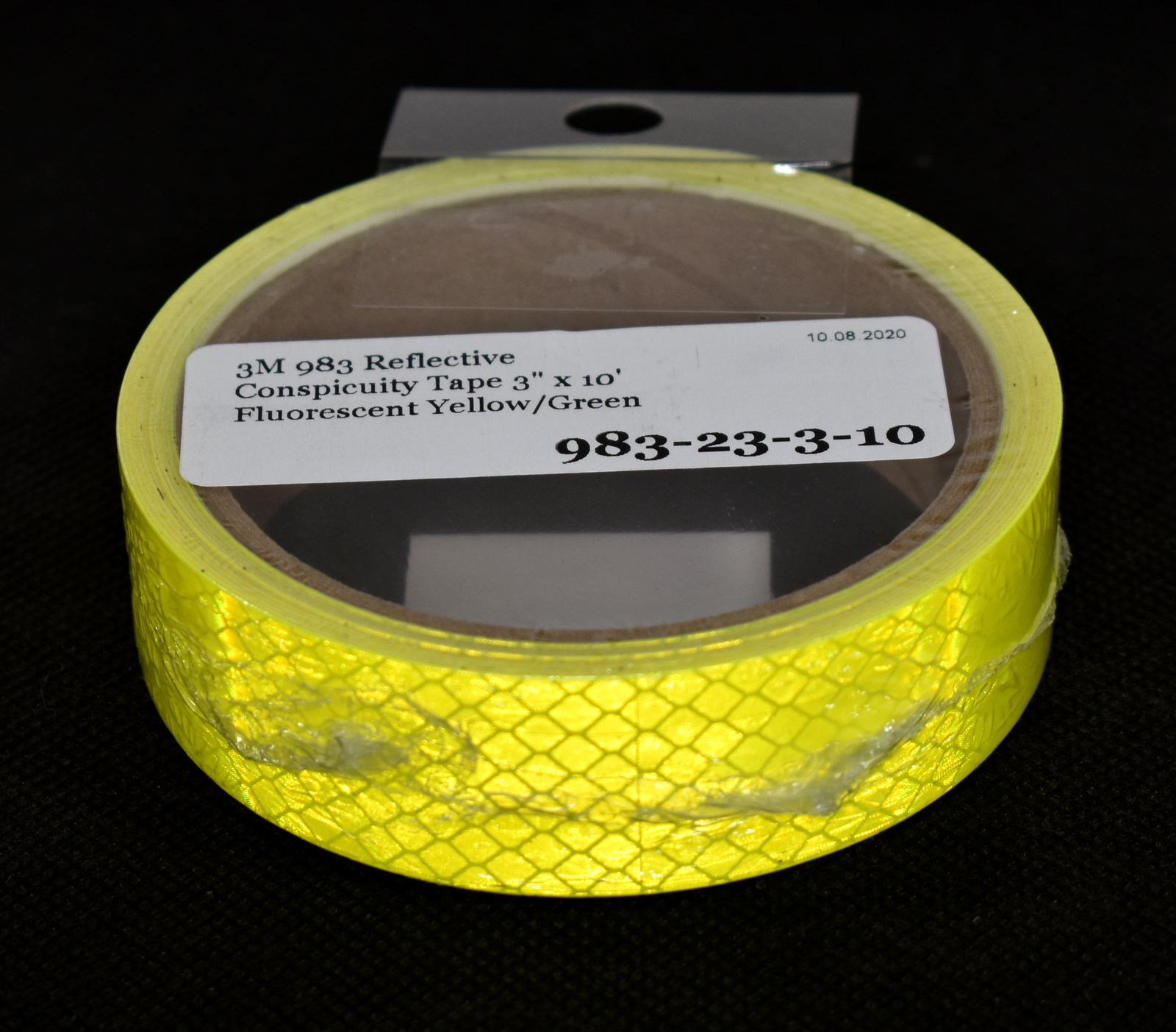 One 1″ x 10′ Roll of 3M 983-23 Fluorescent Yellow-Green Reflective Tape USA Made