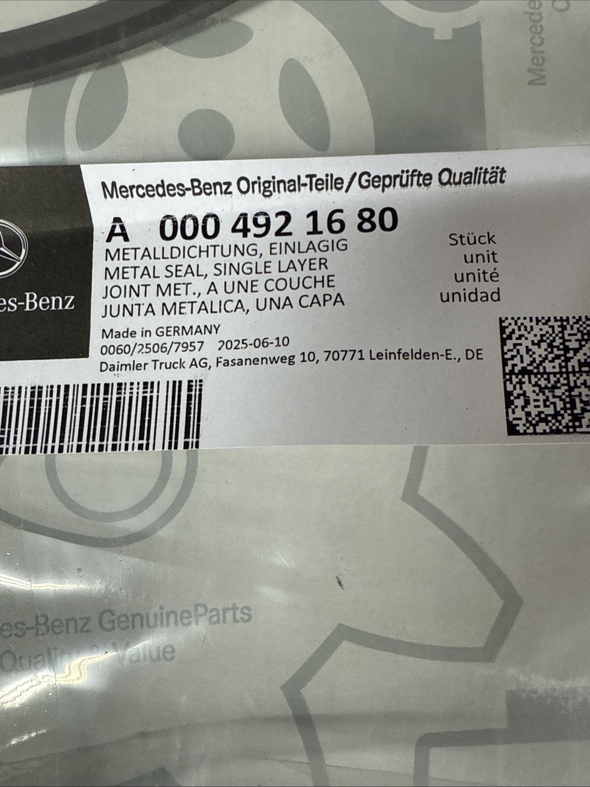 NEW! DETROIT DIESEL 2 Count GASKET | 12-1/2″ O.D. | OEM A0004921680