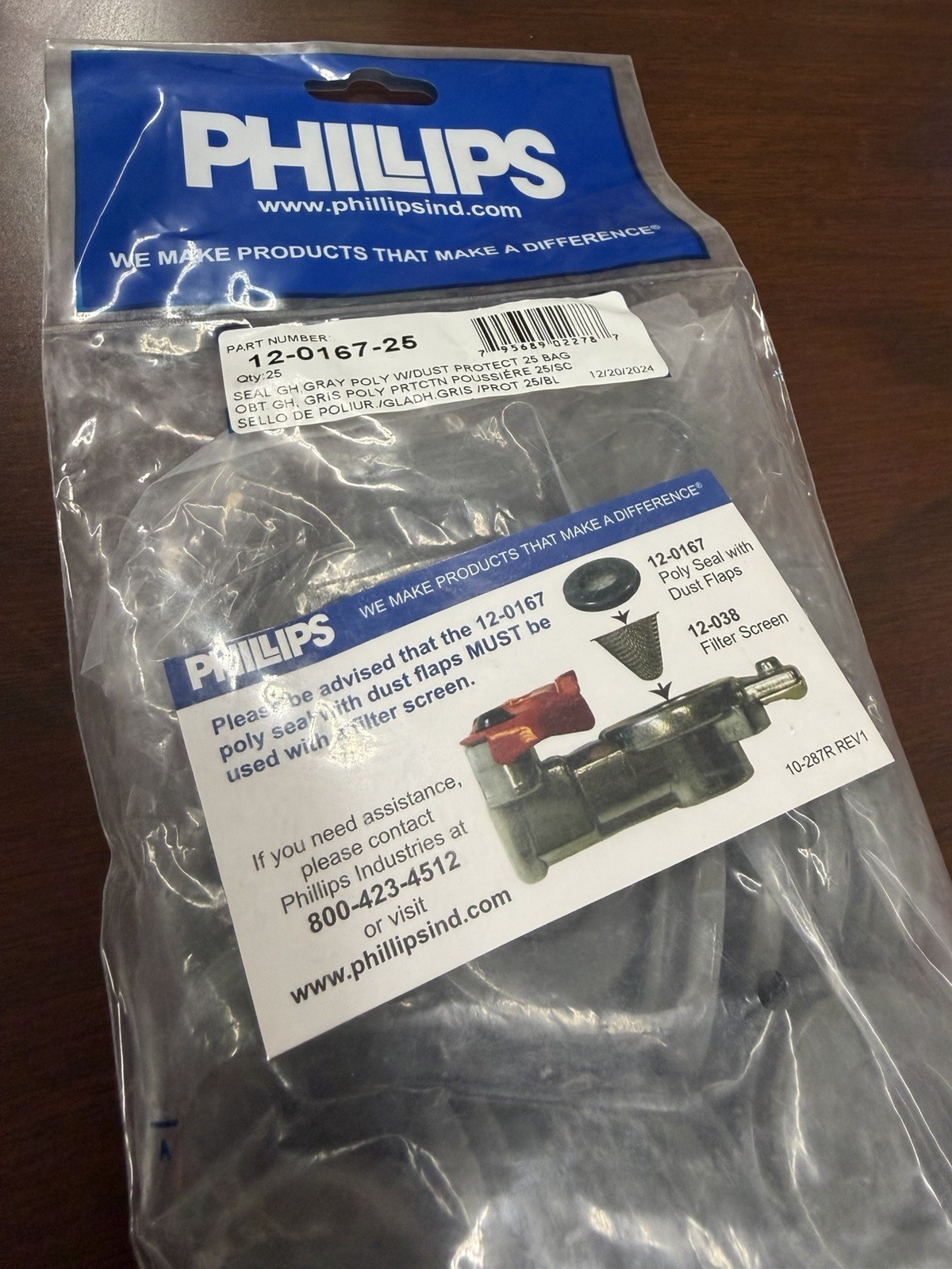 25 Pack Phillips 12-0167-25 Glad Hand Seals w/ Dust Flap Polyurethane Gray