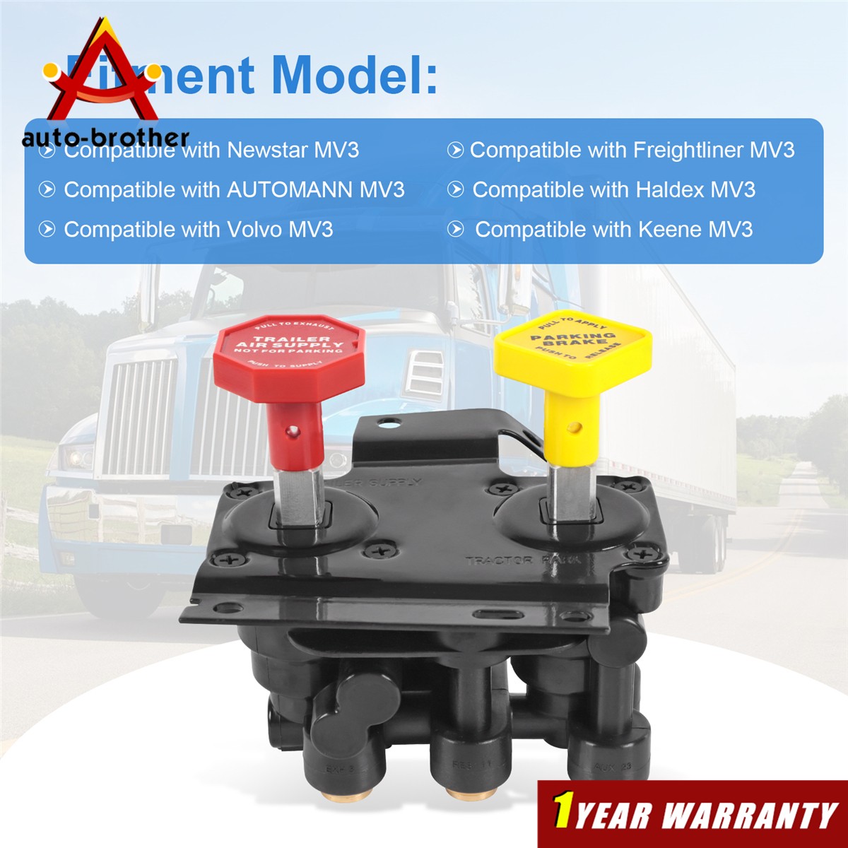 MV3 Dash Air Brake Control Valve For Haldex Volvo 20560009 Keene Truck KN20619