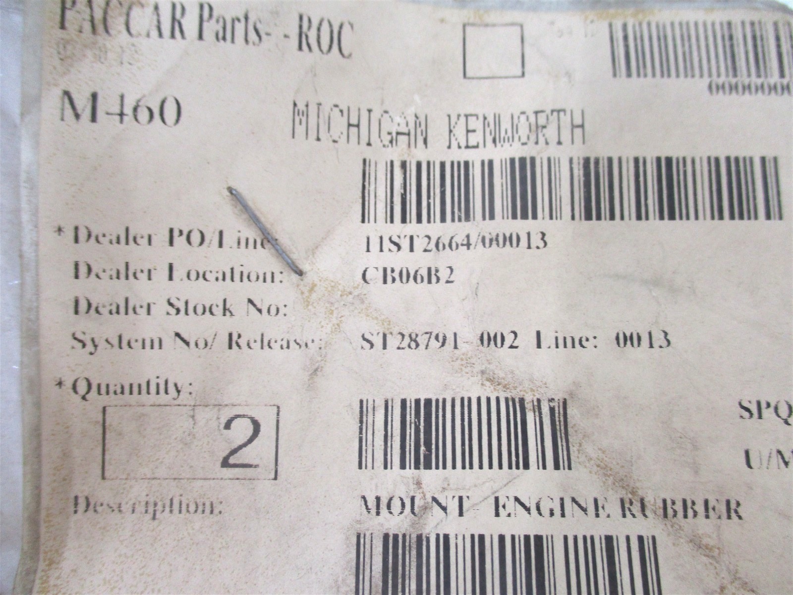 05-16401 NEW PACCAR FRONT ENGINE MOUNT RUBBER BUSHING FOR PETERBILT K066-229