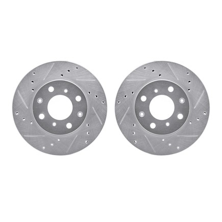 Dynamic Friction Company 7002-59029 Brake Rotors Drilled & Slotted Silver