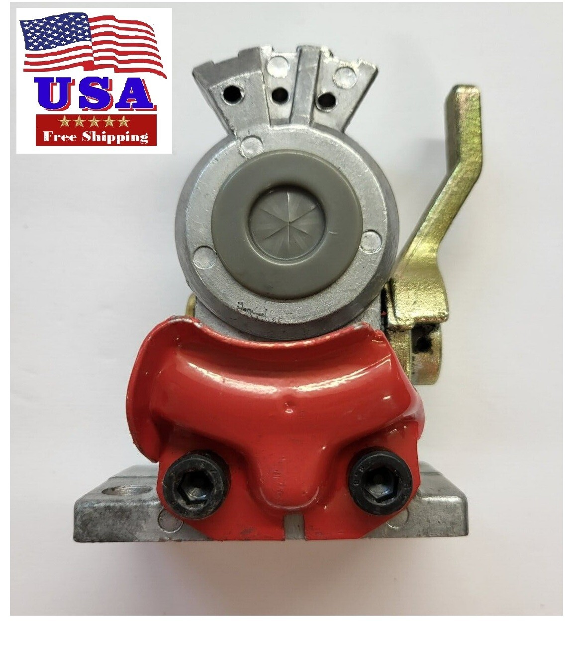 12-338:Shut-Off Gladhand, Surface Mount Emergency, Red, 3/8” Female Pipe Thread