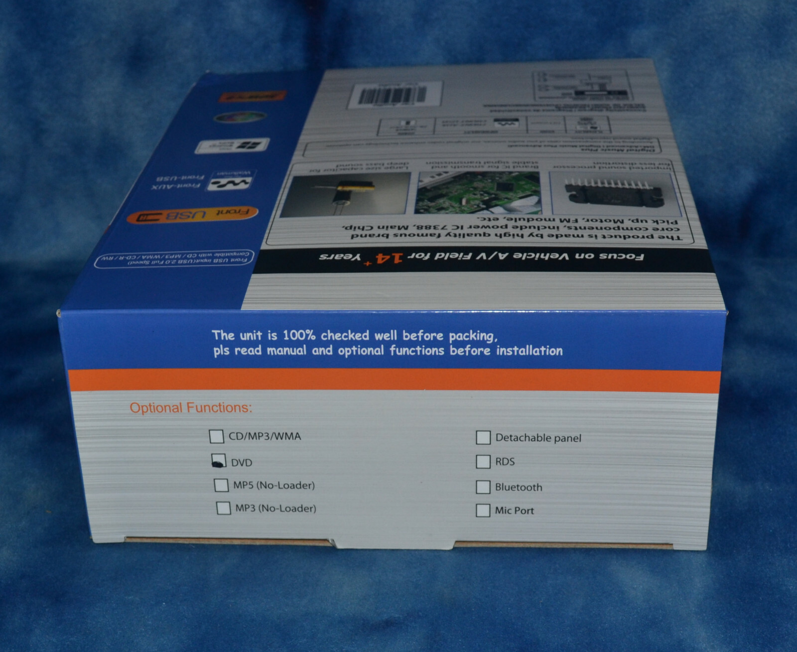 CUSTOM RADIO CORP RADIO 1DIN BUS MEDIA PLAYER REMOTE USB SD DVD 50WX4