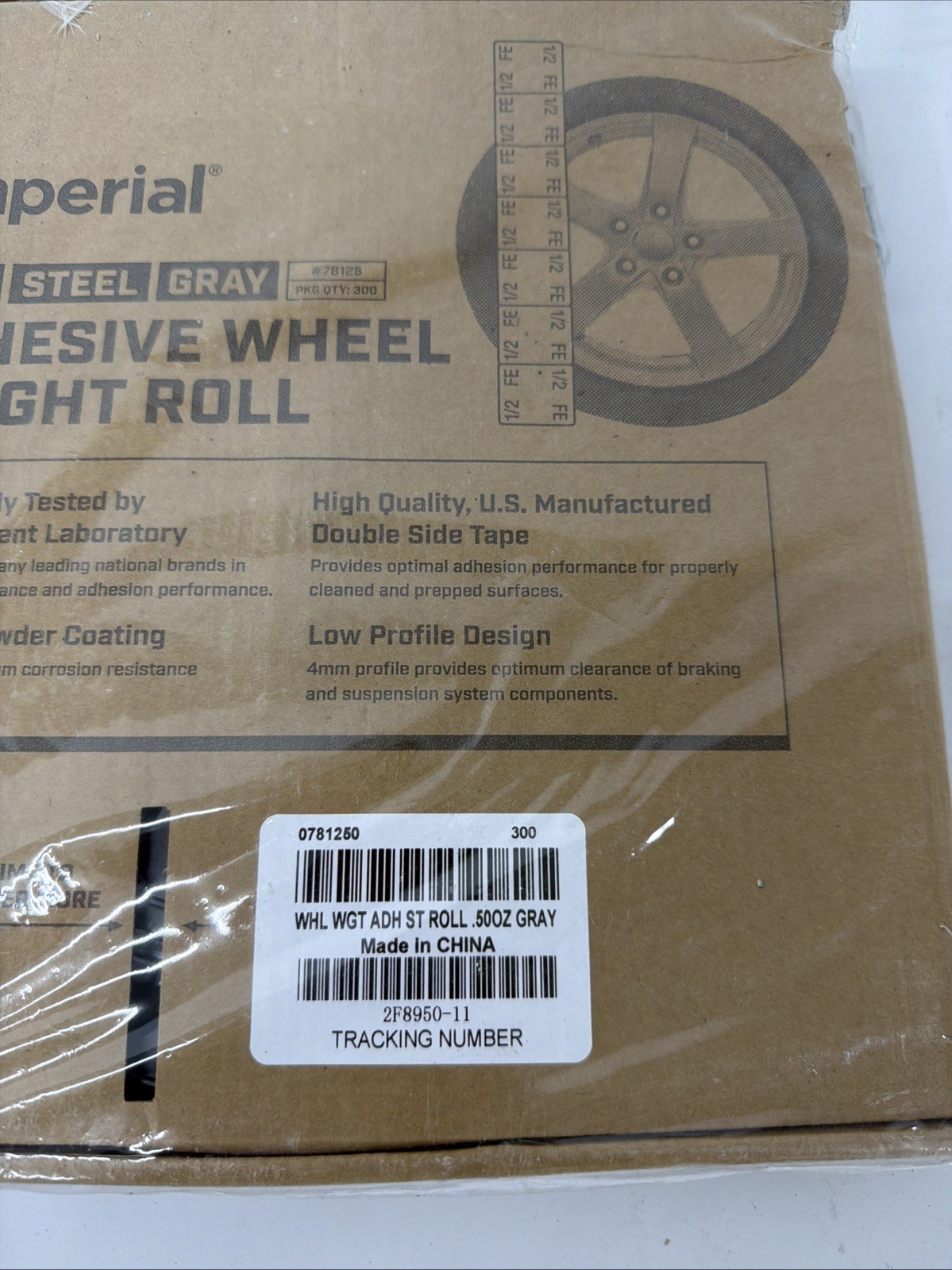 Imperial 0.50 oz. Steel, Adhesive Wheel Weight Roll 78125 Qty 300