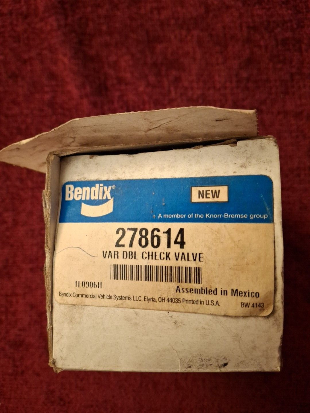 Genuine Bendix DC-4 Double Check Valve #278614 OEM Original Box Truck Air Brakes
