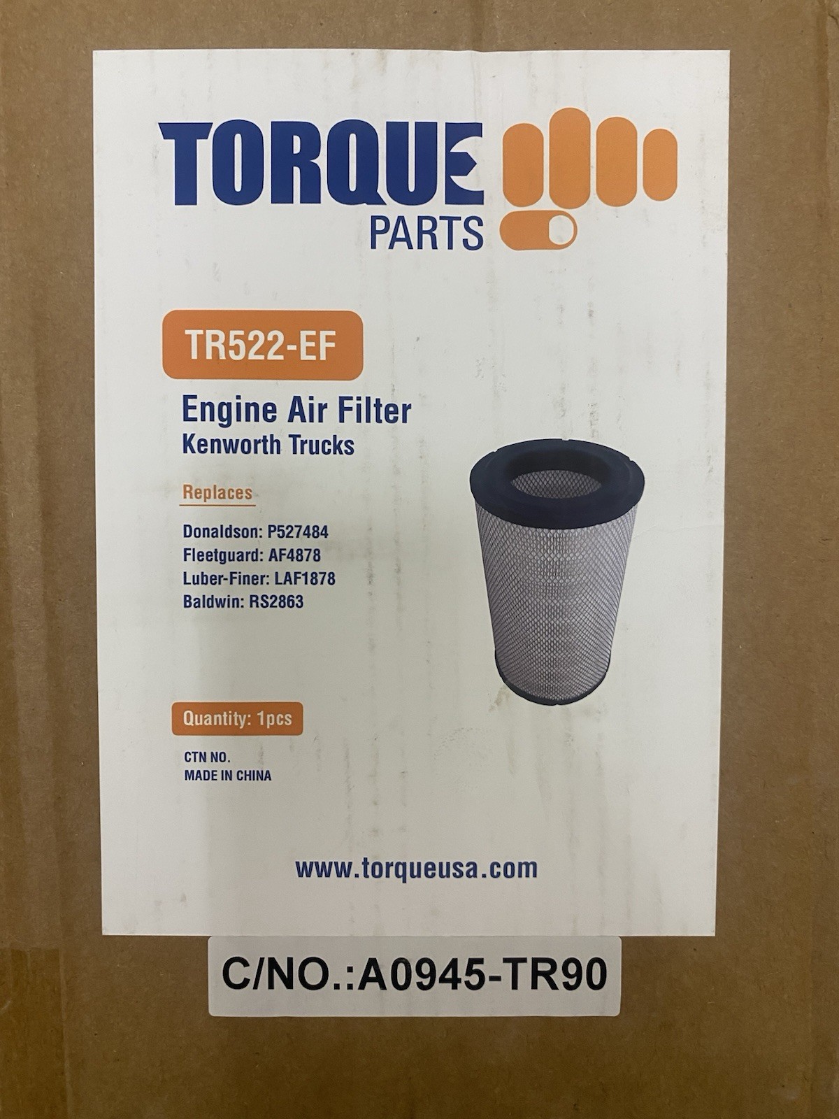 Torque Parts TR522-EF Kenworth & More Semi-Truck Replacement Engine Air Filter