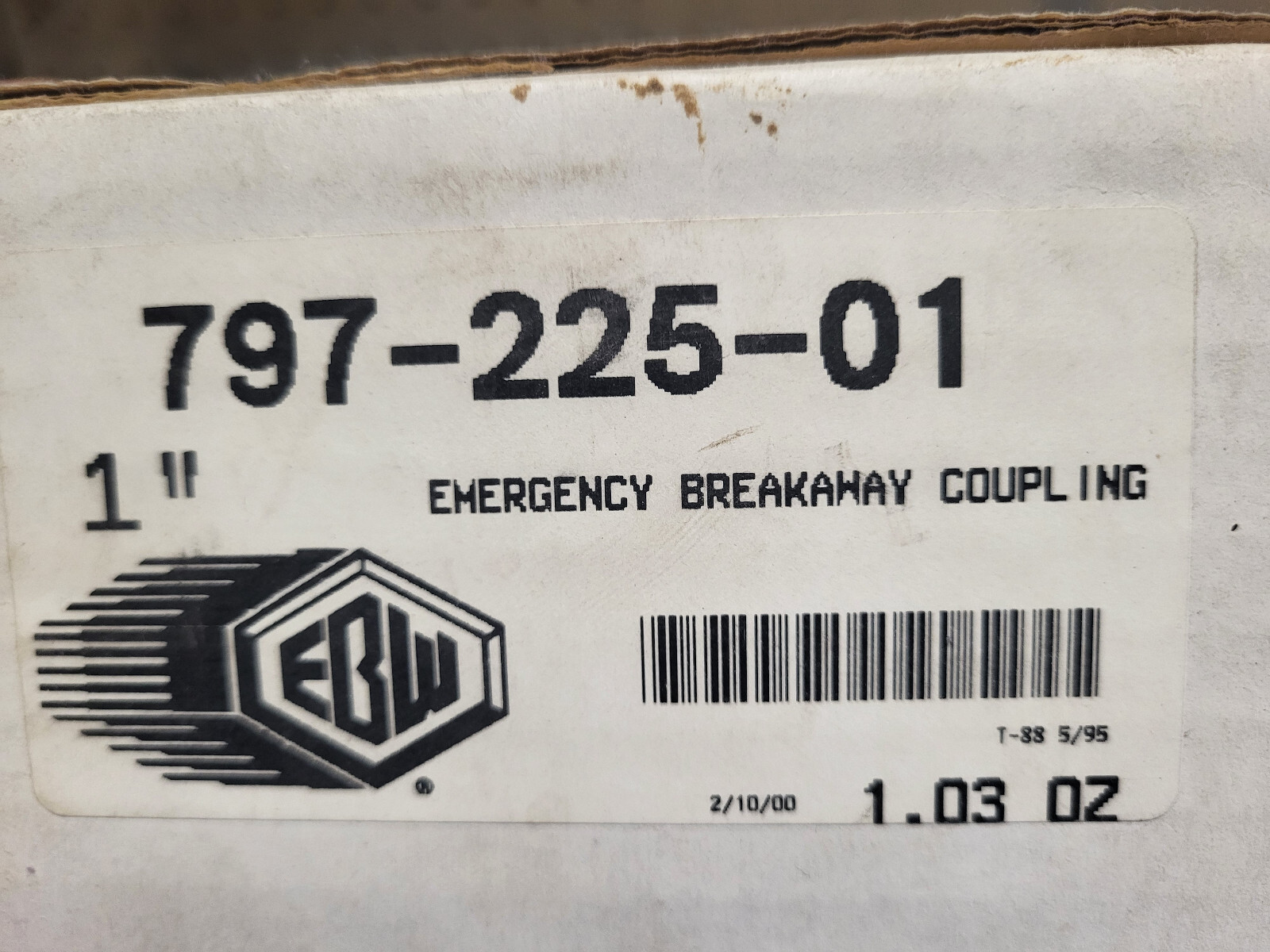 1″ Fuel Pump Emergency Breakaway Coupling EBW 797-225-01 Model 797 PAT 4646773