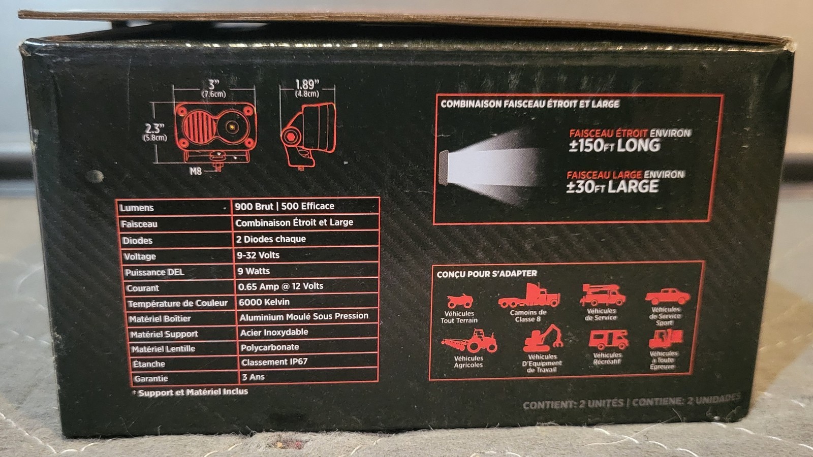 Trux TLED-U105 3″ RECTANGLE MINI COMBINATION SPOT & FLOOD LED WORK LAMPS NIOB