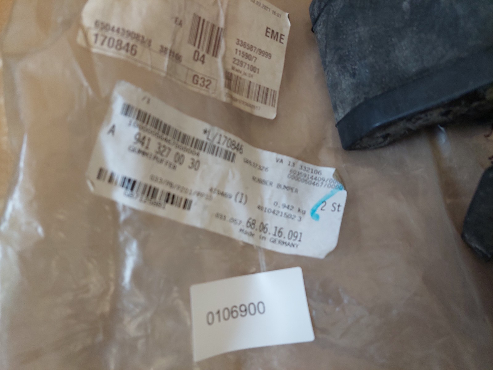 Mercedes Actros Atego Front Axle Stop Emergency Rubber Set A9413270030 Genuine