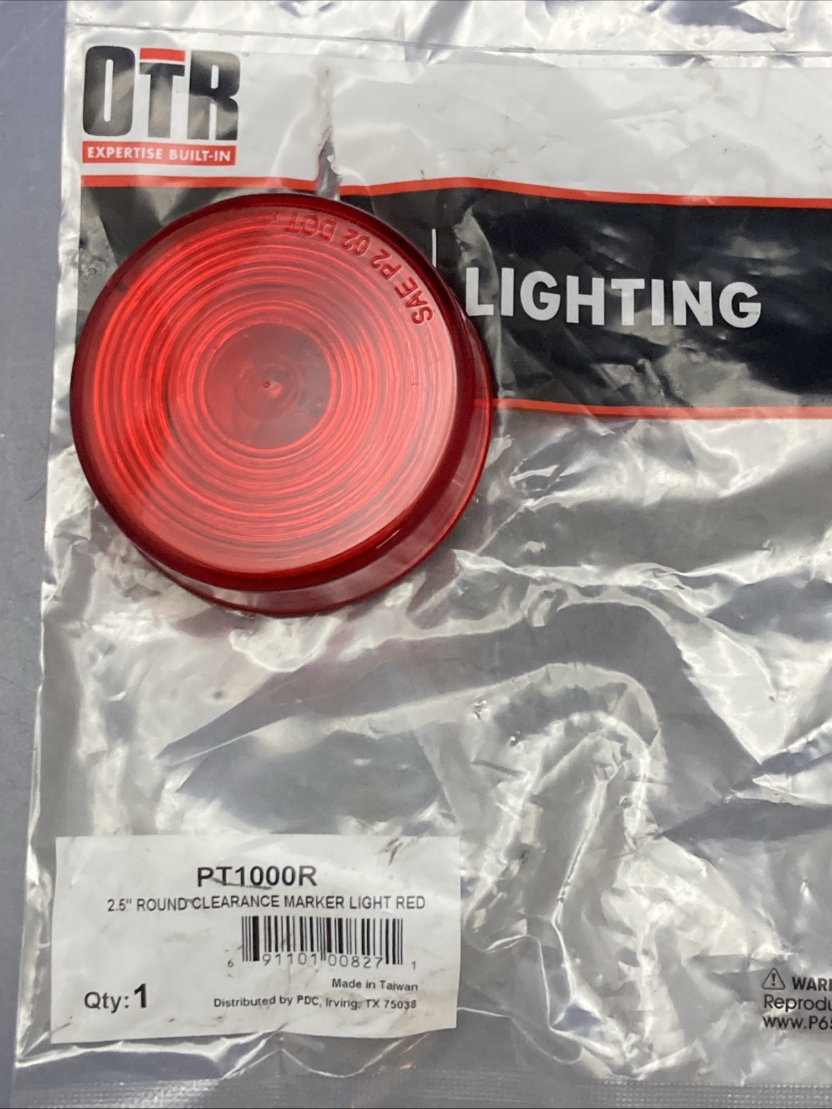 Qty 2 New Genuine OTR PT1000R Clearance Marker Light, 2.5″ Round LED