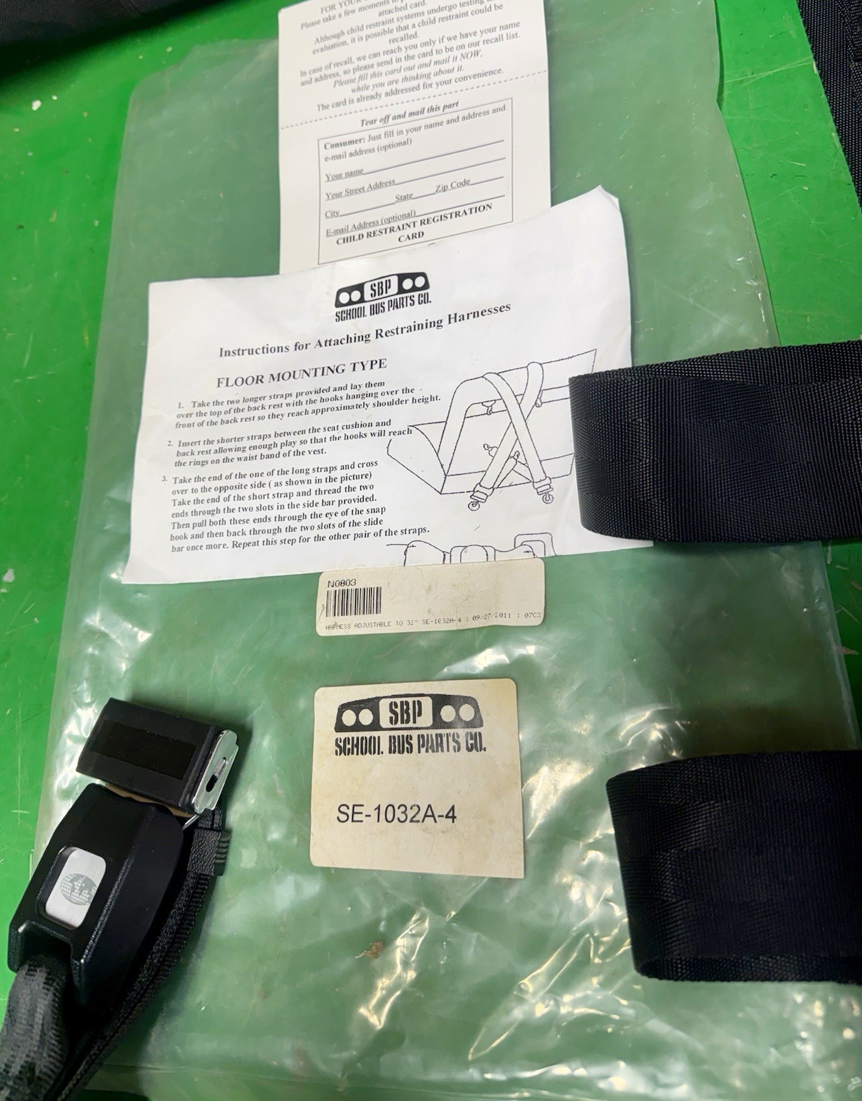 SCHOOL BUS PART CO SE-1032A-4 SECUREMENT VEST W/ SEAT MOUNTS ⚡FS⚡
