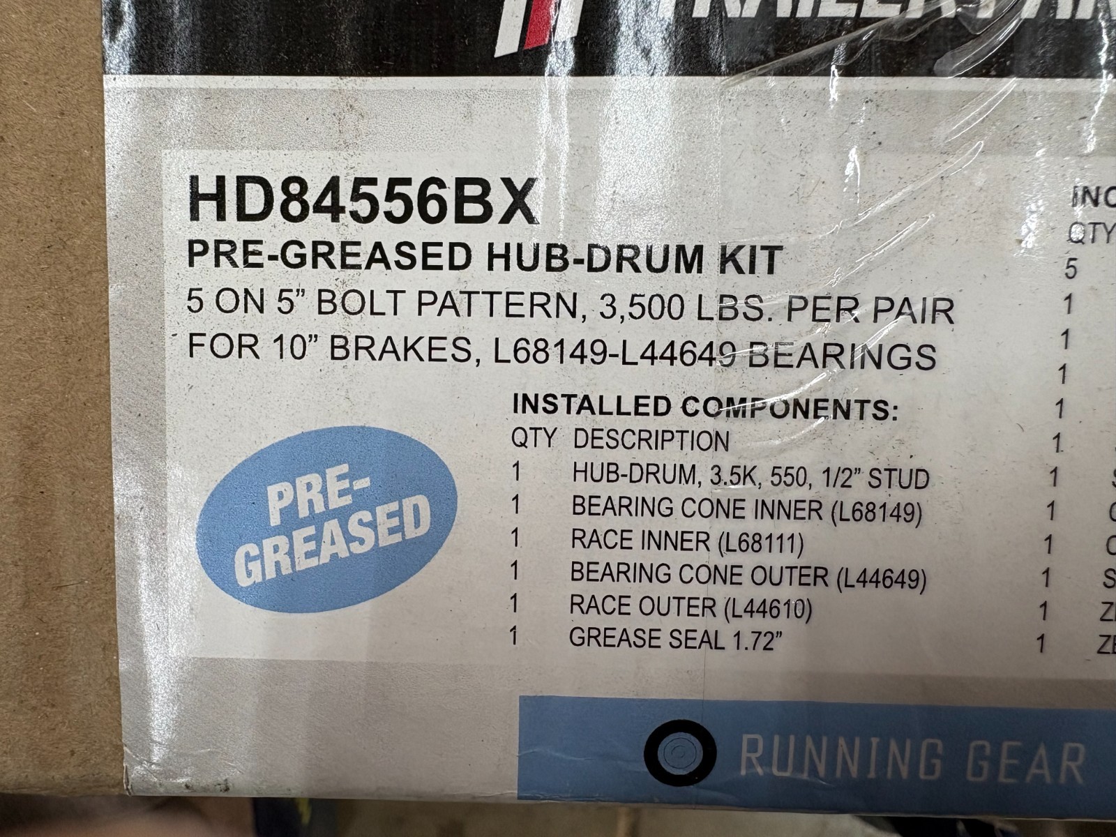 Trailer Parts Pro HD84556BX Redline 5 On 5in Hub & Drum Kit For 3.5 K Axles ^