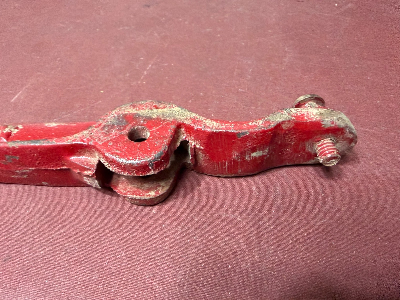 Vintage RED JACKET Cast Iron Float Lever Arm, Livestock Float Arm, PAT.5-15-1917