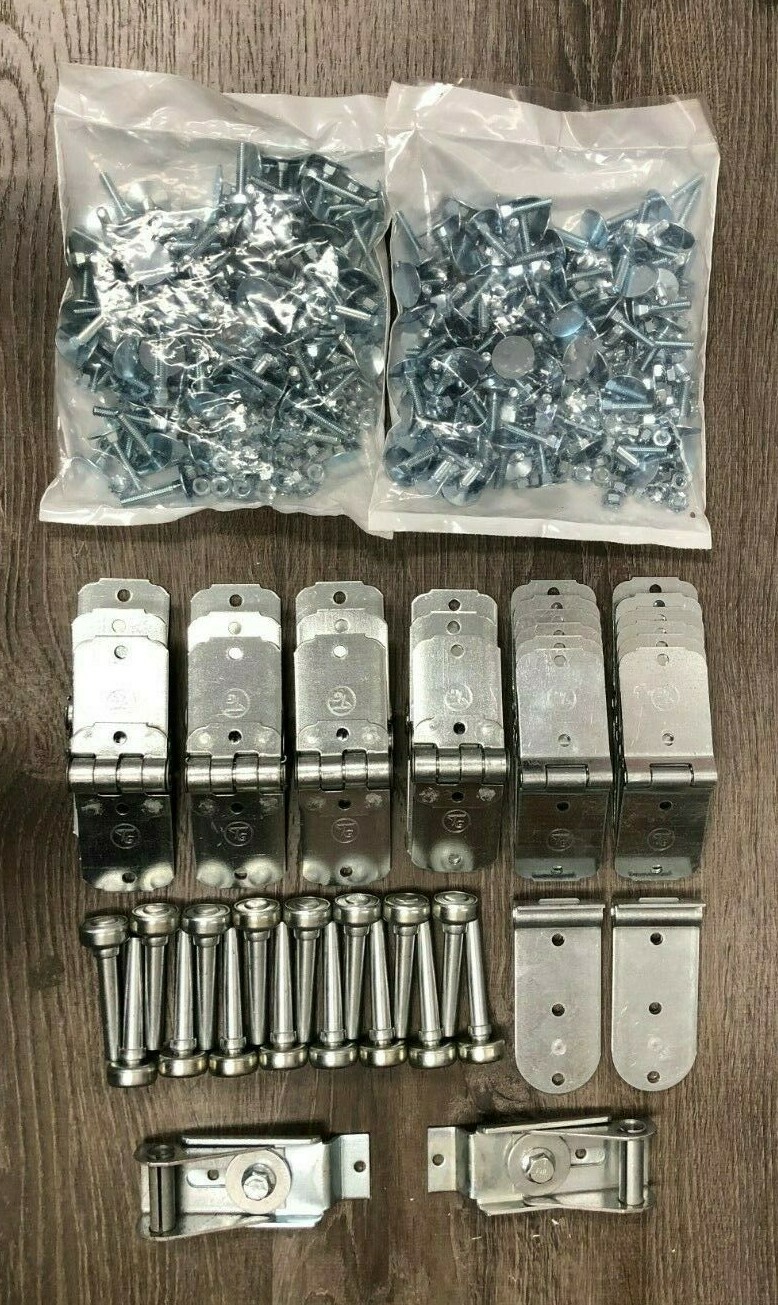 **OEM** 44 Piece TODCO Style Trailer Roll Up Door Hinges-1″ Rollers Kit/Hardware
