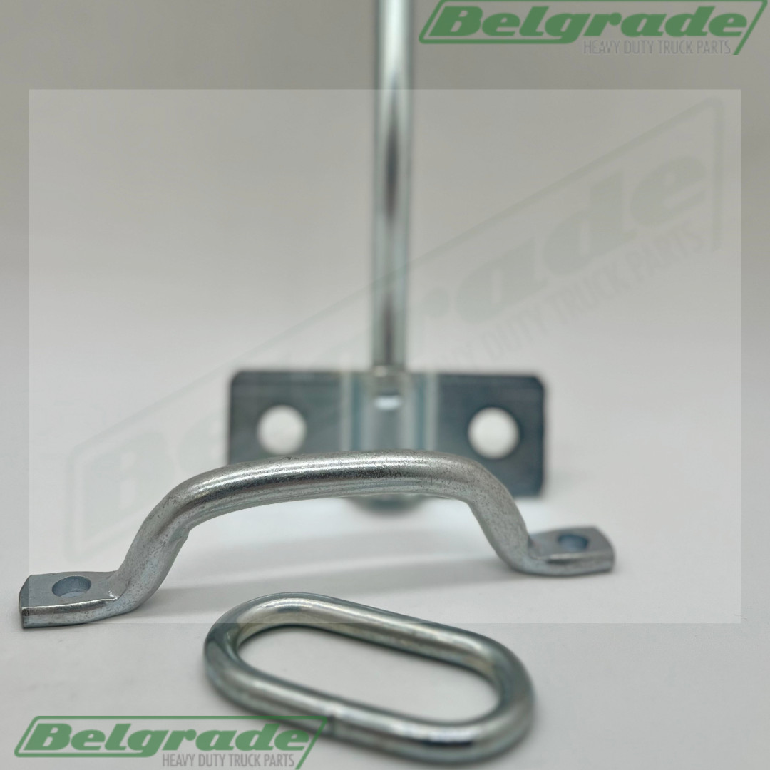 Heavy Duty Trailer Door Holdback Assembly w/ Handle, 2″ Link & Hook & Bracket