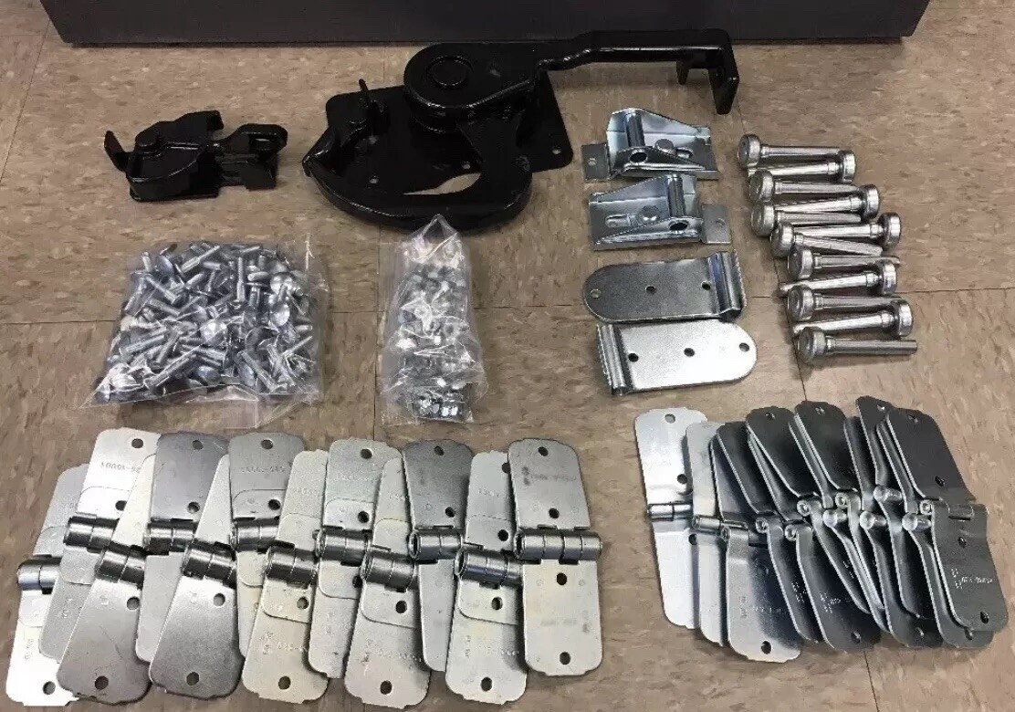 46 Piece TODCO Style Trailer Roll Up Door Hardware Kit- 1″Rollers- Lock & Keeper