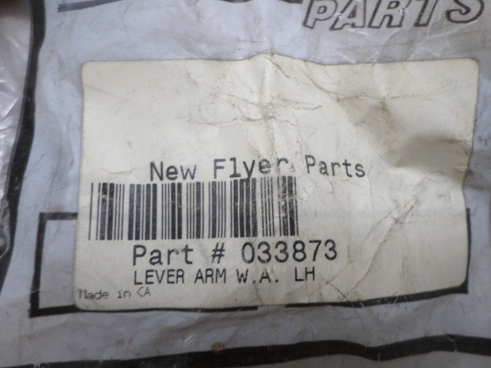 New Flyer PN 033873 LH W.A. LEVER ARM