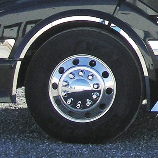 Volvo VNL Front Wheel Fender Trim 2003 and Newer Pair set Stainless Steel