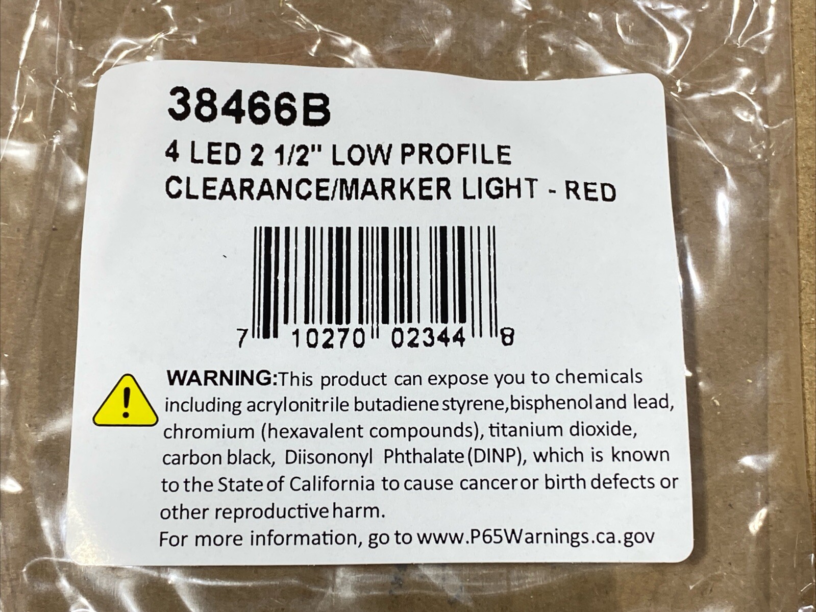 United Pacific 38466B Clearance/Marker Light 2-1/2” Low Profile, Red 4 LED New