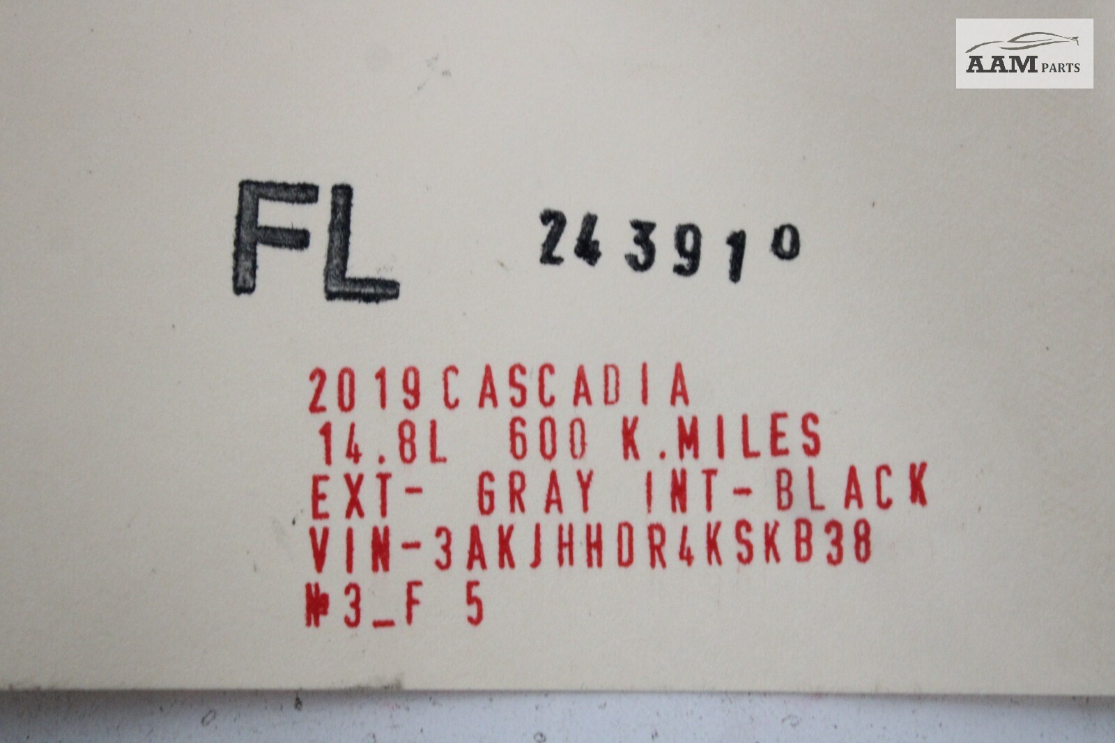 2018-2024 FREIGHTLINER CASCADIA FRONT LEFT DRIVER SIDE WEATHERSTRIP SEAL OEM