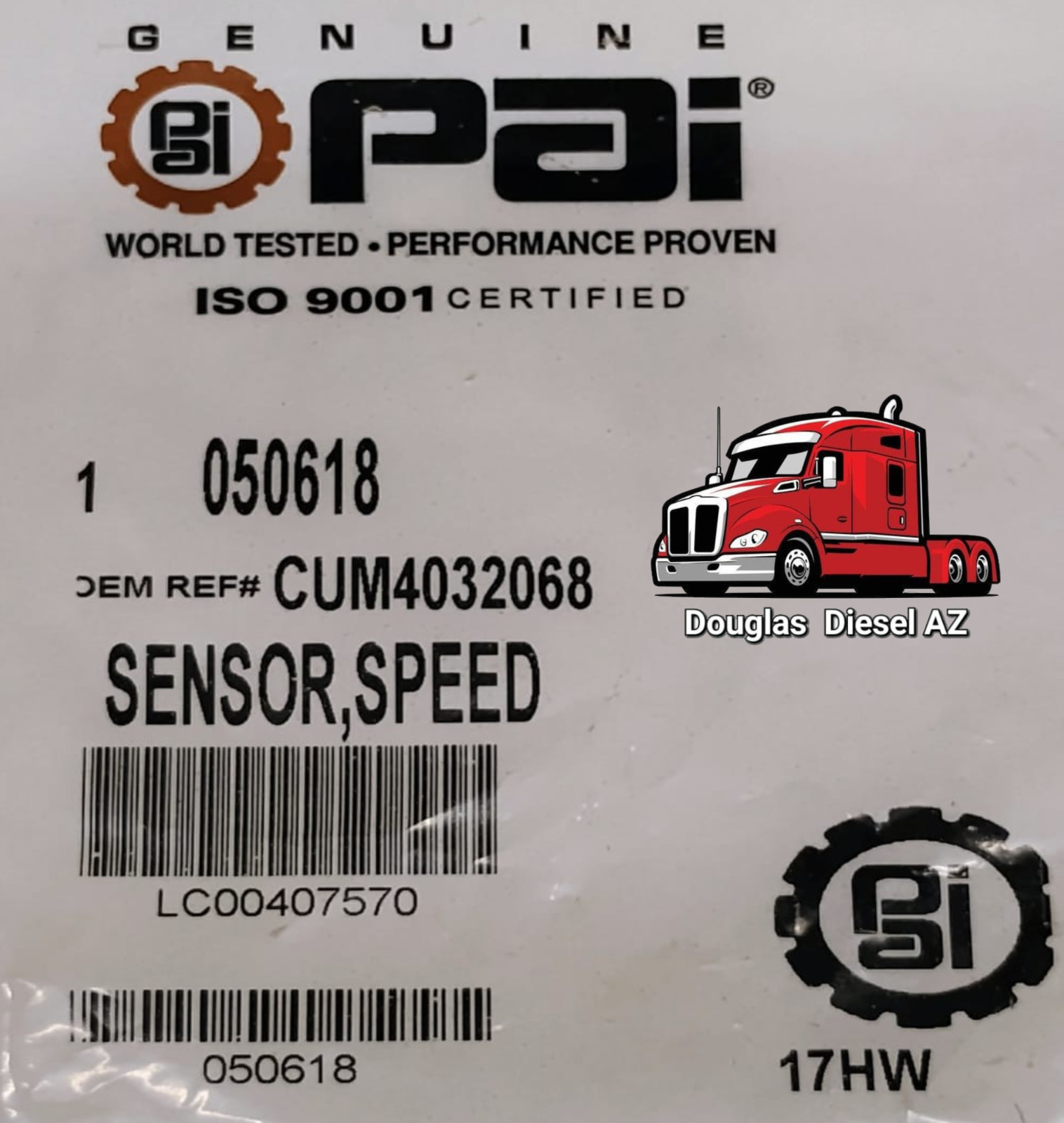 TURBO SPEED SENSOR KIT for ISM. PAI# 050618 Ref# CUMMINS 4032068 4027517 4089377