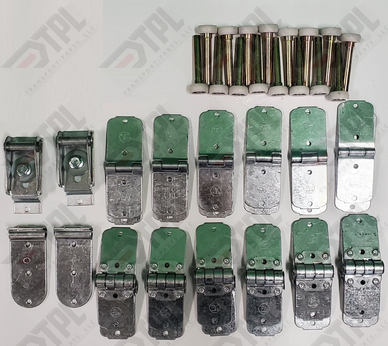 44 Piece TODCO repair kit All Hinges + Top/Bottom Fixtures + 1″ NYLON rollers