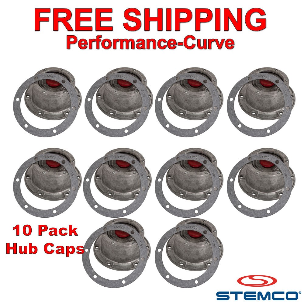 Qty 10 Stemco Aluminum Hubcap w/Gasket 300-4009 / 340-4009