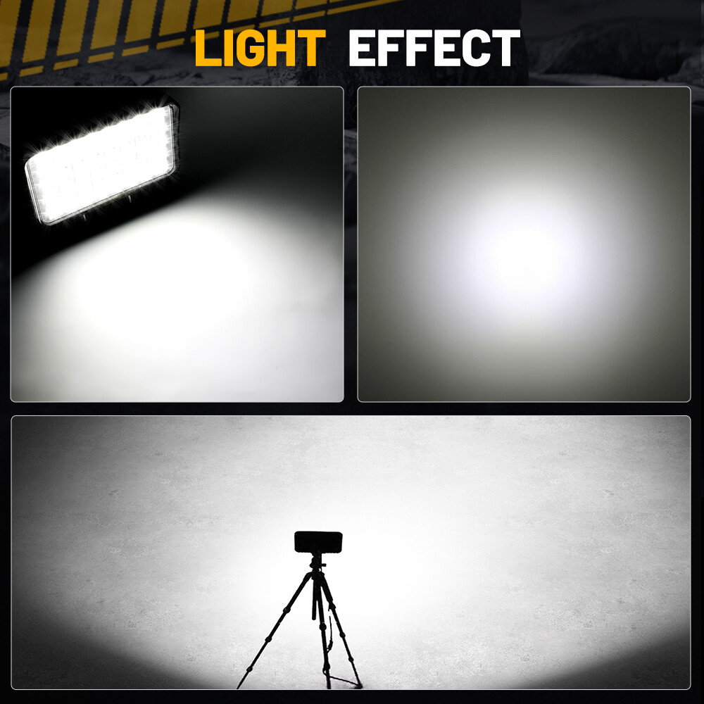 2X 6 Inch Led Work Light Tractor Lamp 120W 8000Lumens Flood Light Off Road Truck